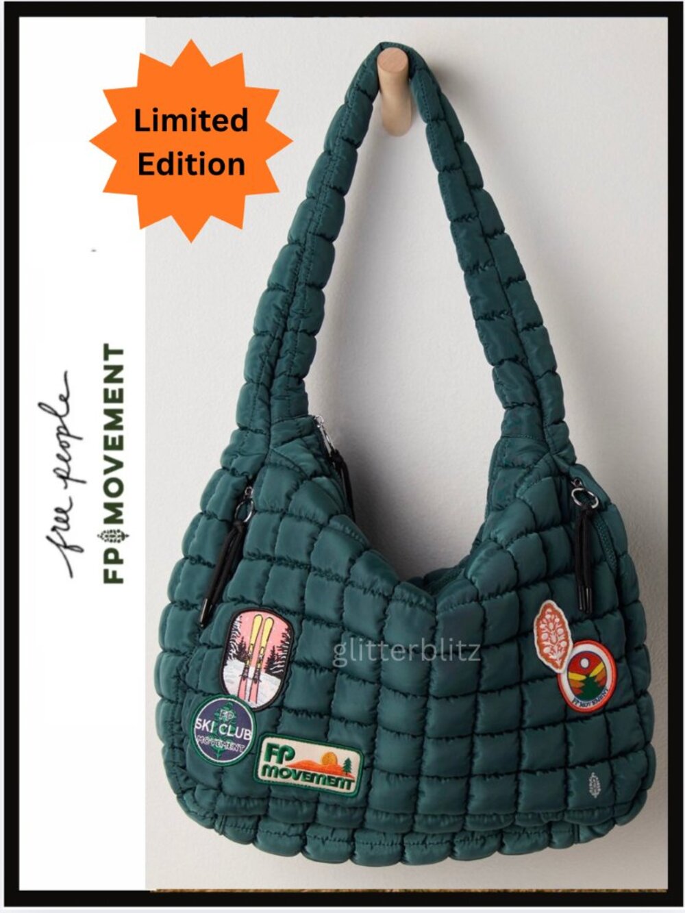 Free People Quilted Carryall Bag PATCH - NWT